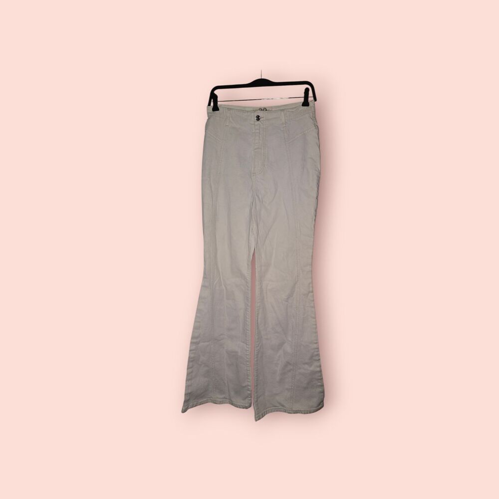 Free People We The Free Florence White High-Rise Wide Leg Flare Jeans Size 29